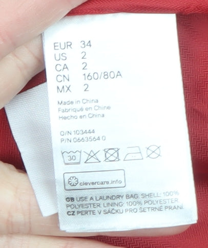Womens UK Size 6 H&M Red Trench Coat