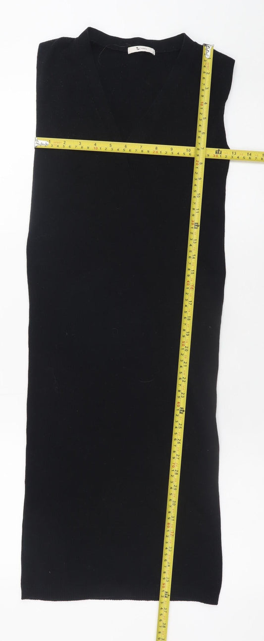 Tu Women’s Black Cotton Bodycon Knit Sleeveless Dress Size 8