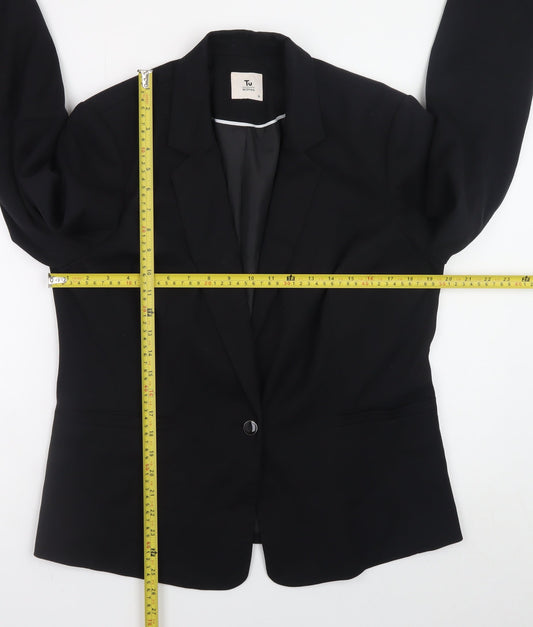 Tu Women Black Regular Fit Blazer Size 16 Lined Work Jacket
