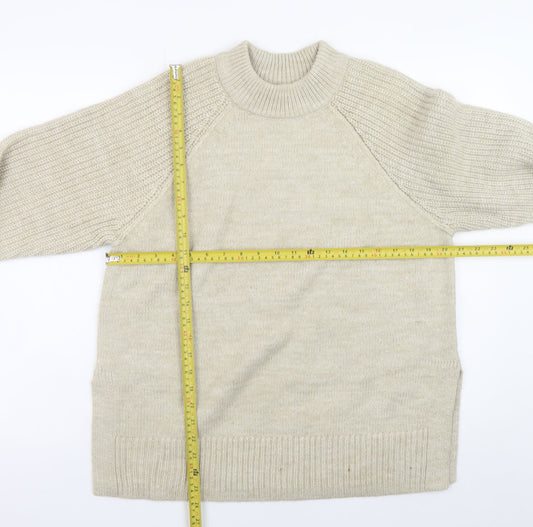 Marks and Spencer Womens Beige Medium Crew Neck Knit Jumper
