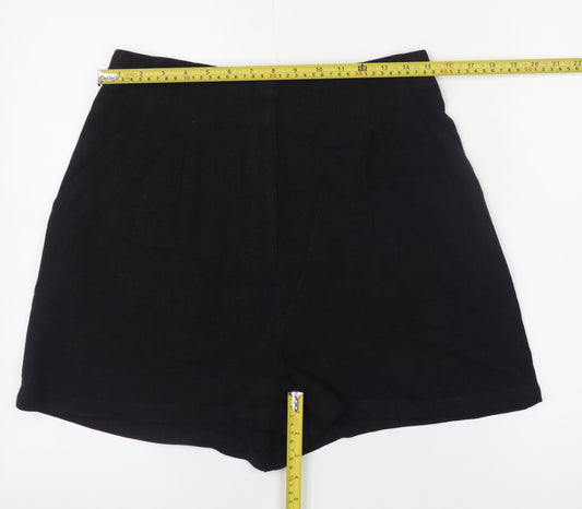 ASOS Women Black Size 10 High-Waist Chino Shorts