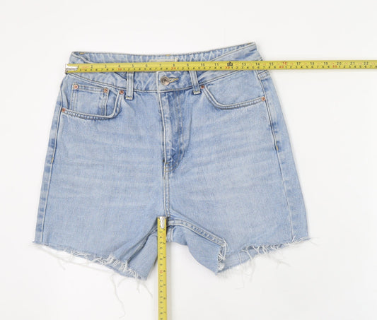 Topshop Moto Blue Denim High Rise Shorts W28 - Unisex Casual Retro