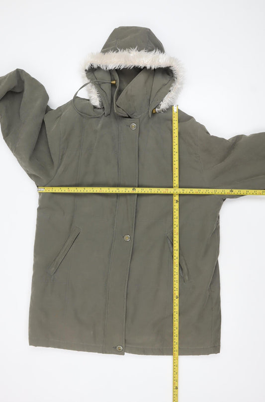 Womens UK Size 18 YS Collection Green Parka Coat