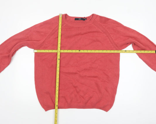 ISLE Womens Pink Cotton Crew Neck Pullover Jumper Size 18-20