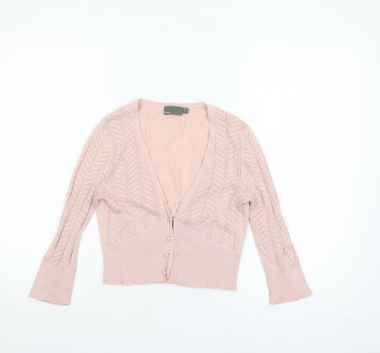 Womens UK Size S Mexx Pink Cardigan Jumper