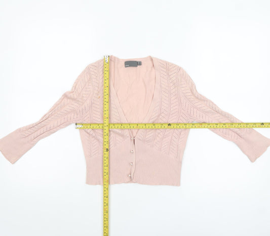 Womens UK Size S Mexx Pink Cardigan Jumper