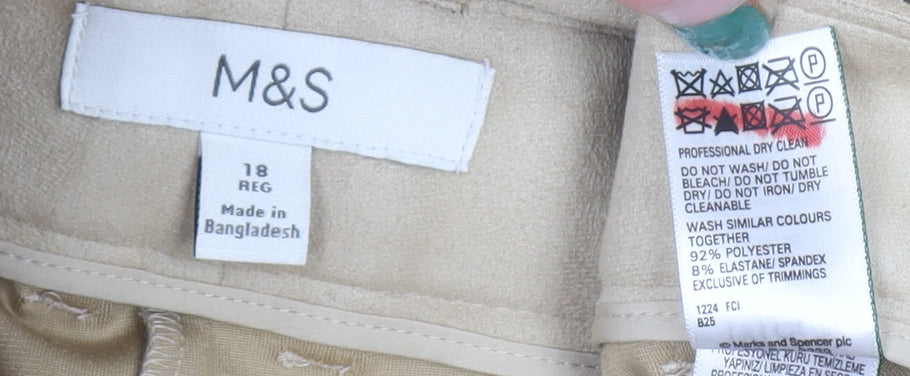 Womens UK Size 18 Marks and Spencer Regular Fit Casual Business Beige Trousers