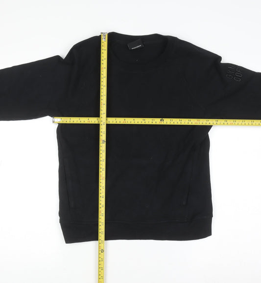 Womens UK Size S Gym+Coffee Black Pullover Sweatshirt