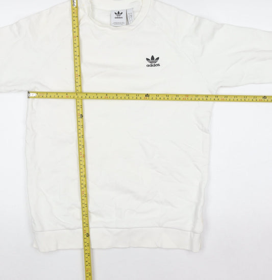 Mens UK Size S adidas White Pullover Sweatshirt