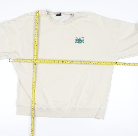 Mens UK Size L max Beige Pullover Sweatshirt