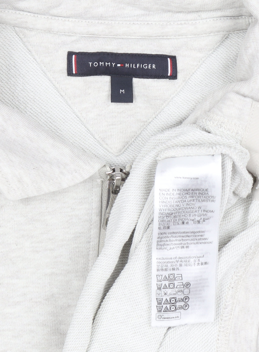 Mens UK Size M Tommy Hilfiger Beige Henley Sweatshirt