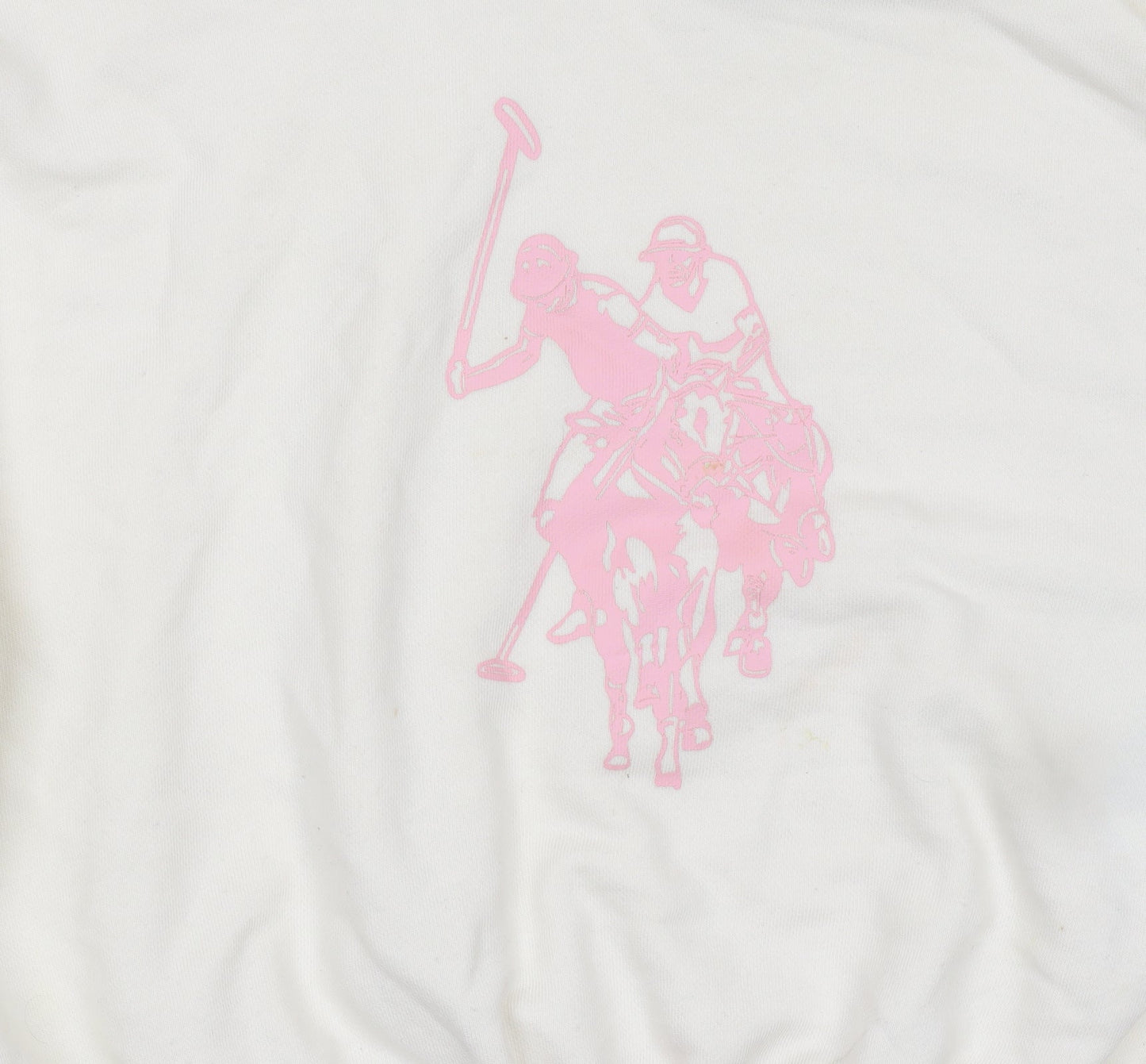 Girls UK Size 7-8 Years U.S. Polo Assn. Ivory Pullover Hoodie
