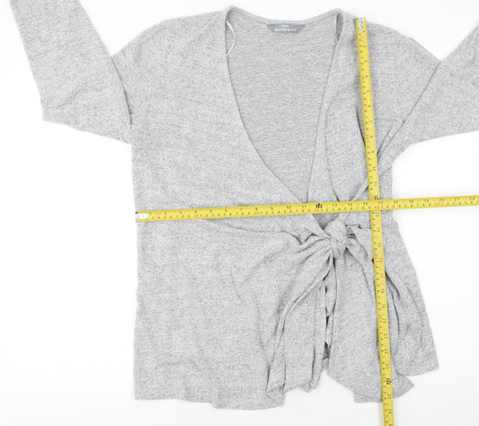 George Maternity Grey Knit Tie Front V-Neck Cardigan Size 14