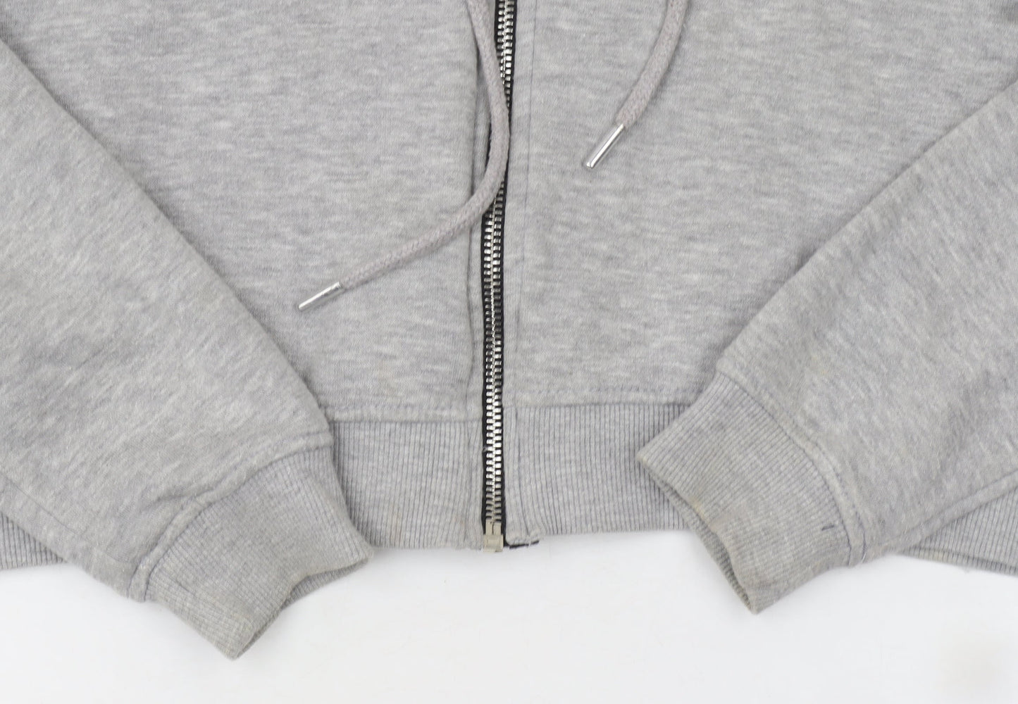 Womens UK Size S PRETTYLITTLETHING Grey Full Zip Hoodie