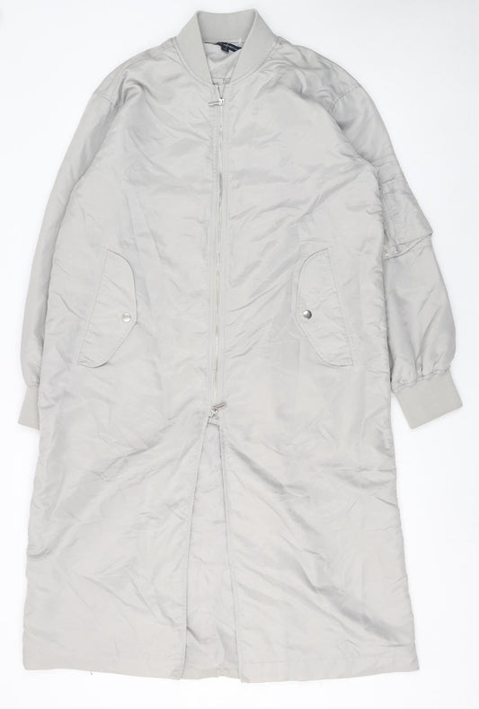 Womens UK Size XS French Connection Grey Bomber Jacket