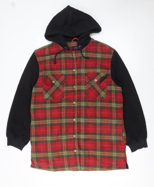 Womens UK Size 8 Topshop Red Hooded Jacket