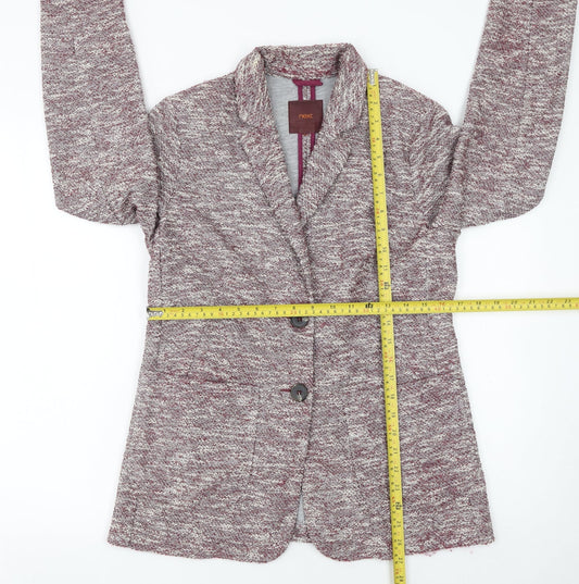 Next Women’s Grey Marled Blazer UK 12 Tailored Two-Button Jacket