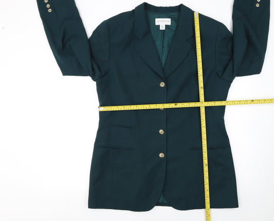 Liz Claiborne Women’s Green Wool Blazer Jacket Size 16 Classic Tailored