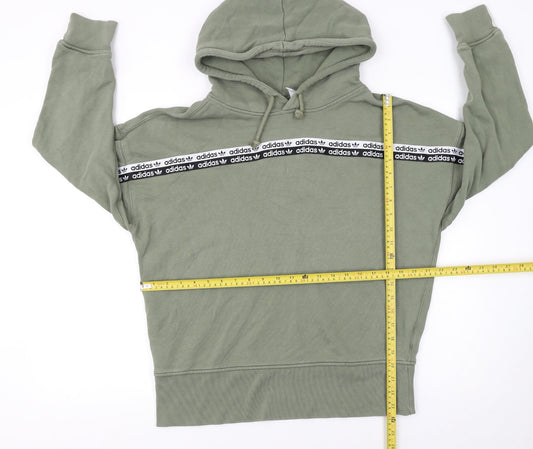 Womens UK Size 10 adidas Green Pullover Hoodie