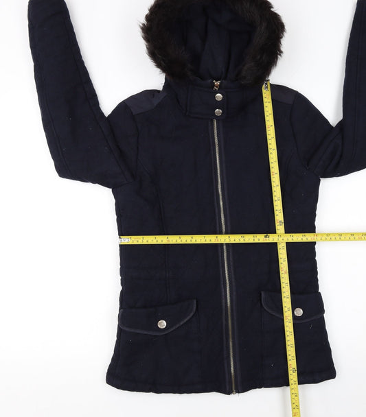 Womens UK Size 10 Massimo Dutti Blue Overcoat