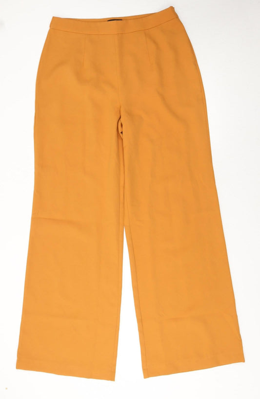Womens UK Size 14 PRETTYLITTLETHING Regular Fit Casual Business Brown Trousers