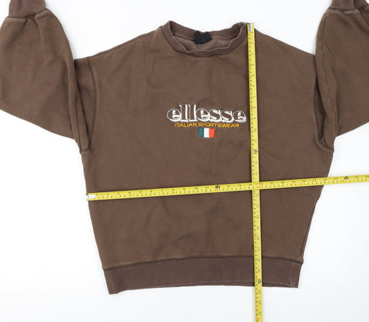 Womens UK Size M ellesse Brown Pullover Sweatshirt