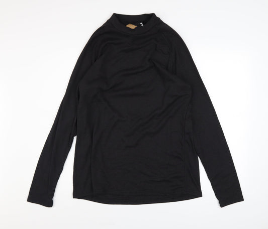 Mens UK Size 2XL Wedze Black Skiing Snowboarding T-Shirt