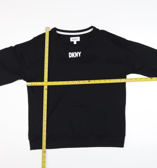 Womens UK Size S DKNY Black Pullover Sweatshirt