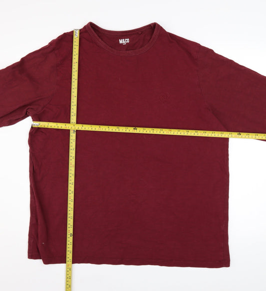 Mens UK Size XL M&Co Red Pullover Sweatshirt