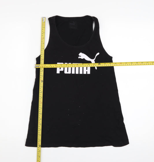 Puma Womens Black Slim Fit Racerback Tank Top Size 8