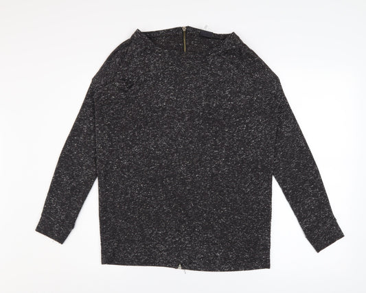 Sparkle & Fade Womens Grey XS Boat Neck Knit Zip Back Jumper