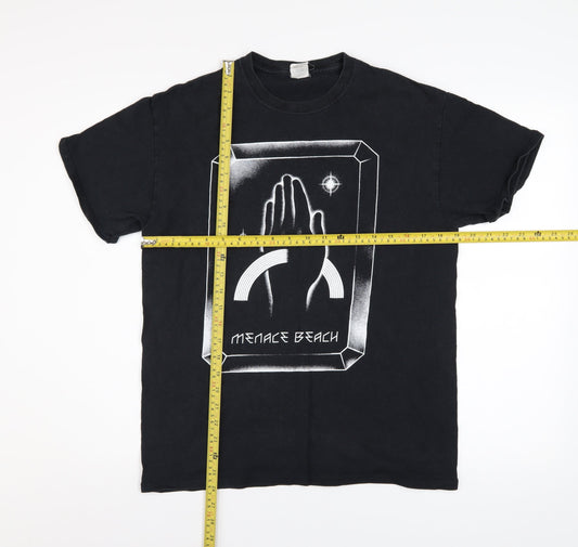 Gildan Men’s Black Medium Heavy Cotton Menace Beach Graphic T-Shirt