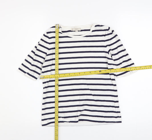Womens UK Size XS Hobbs White Basic T-Shirt