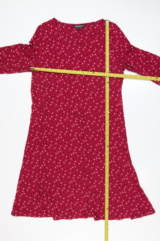 Bonmarché Women’s Red Polka Dot A-Line Knee Length Dress Size 12
