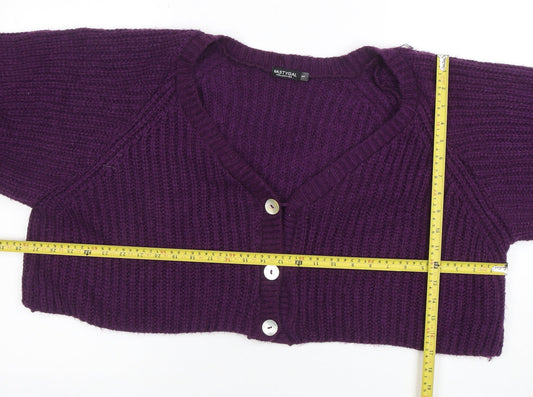 Womens UK Size L Nasty Gal Purple Cardigan Jumper