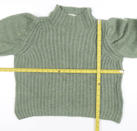 Womens UK Size 10 Stradivarius Green Pullover Jumper