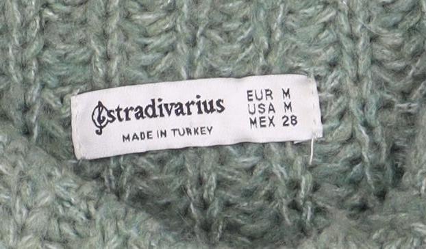 Womens UK Size 10 Stradivarius Green Pullover Jumper