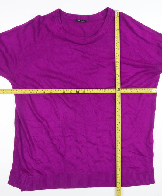 Roman Women’s Purple Acrylic Crew Neck Jumper Size 20
