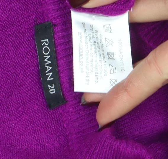 Roman Women’s Purple Acrylic Crew Neck Jumper Size 20