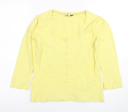 Womens UK Size 12 Laura Ashley Yellow Basic Blouse