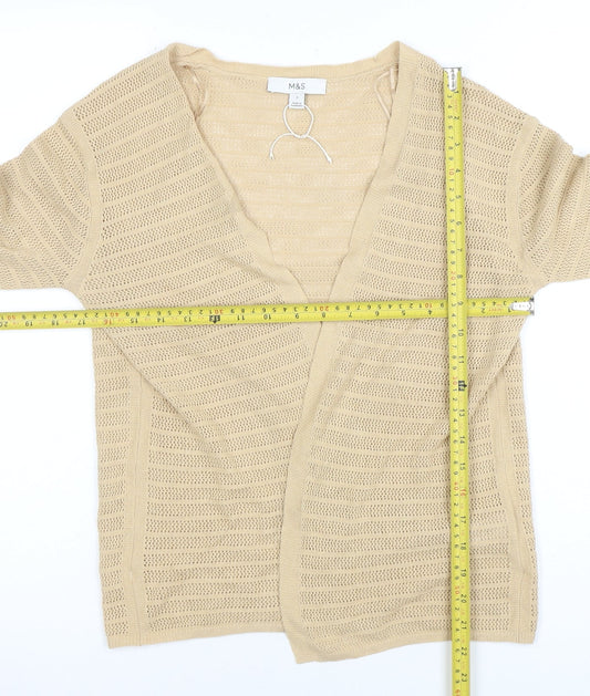 Womens UK Size S Marks and Spencer Beige Cardigan Jumper