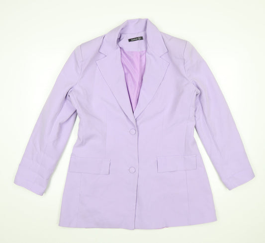 Boohoo Women’s Lilac Long Sleeve Blazer UK 12 Tailored Jacket