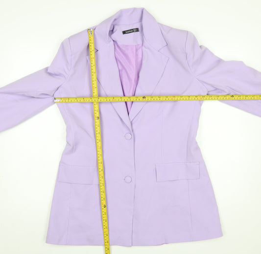 Boohoo Women’s Lilac Long Sleeve Blazer UK 12 Tailored Jacket