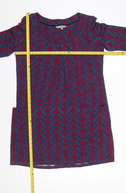 Lily and Me Women's Blue Floral Cotton Shift Dress Size 14