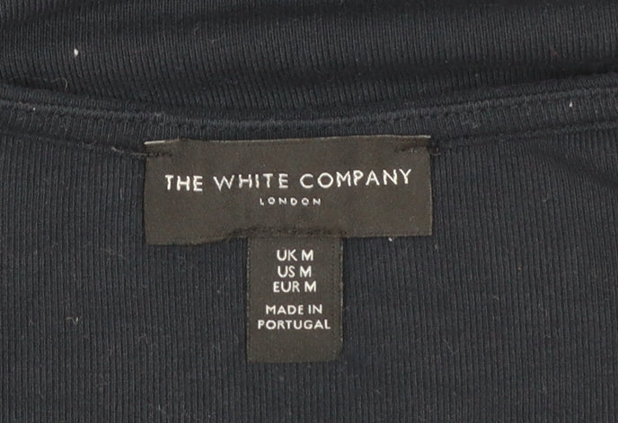 The White Company Women’s Black Long Sleeve Cotton Jersey Top M