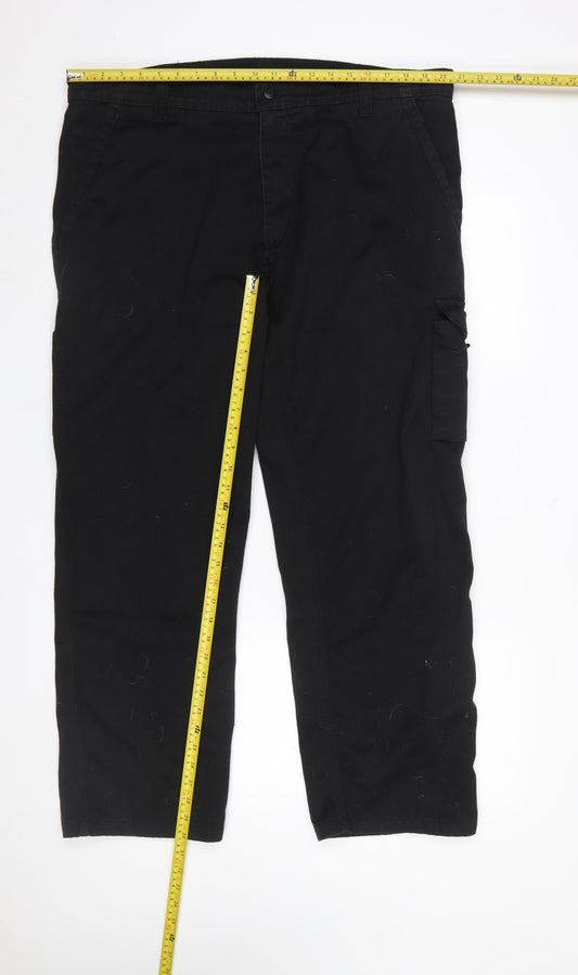 Mens UK Size 42 ORN Regular Fit Cargo Black Trousers