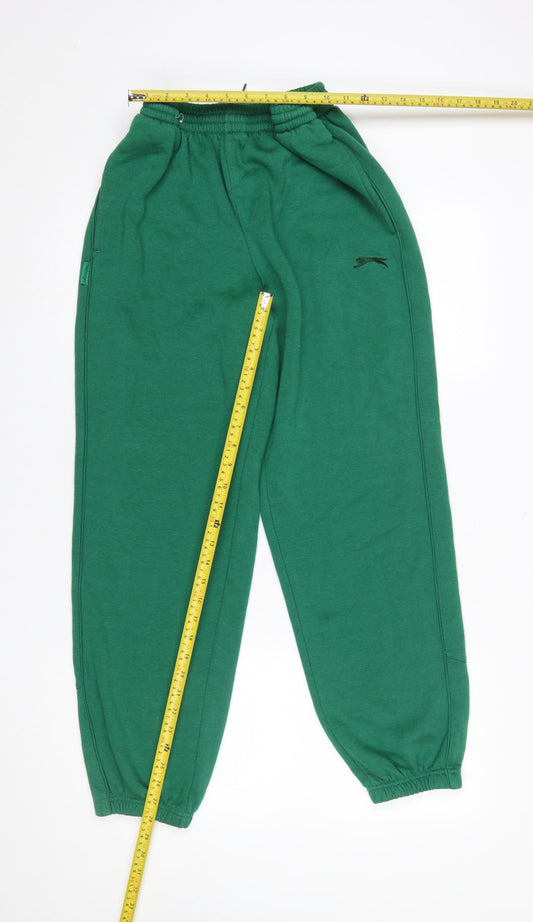 Womens UK Size M Slazenger Regular Fit Sweatpants Green Trousers