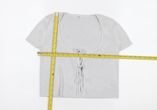 Womens UK Size S Garage Grey Cropped Blouse