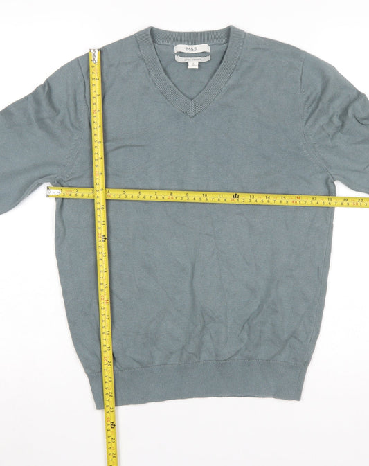 Mens UK Size S Marks and Spencer Grey Pullover Jumper