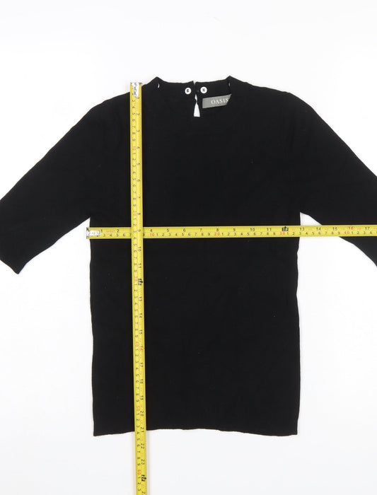 Womens UK Size 8 Oasis Black Basic Blouse